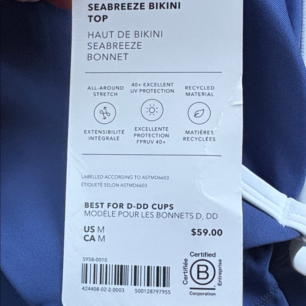 NWT Athleta 2 piece set of Seabreeze Bikini Top & Classic High Rise bottom Sz M - Picture 6 of 10